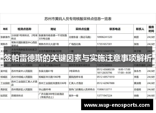 签帕雷德斯的关键因素与实施注意事项解析